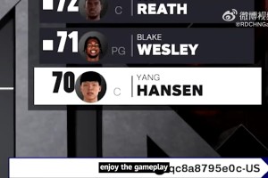 乐鱼体育-博主晒2K26独家试玩实机画面 杨瀚森对位联盟第一能力值约基奇